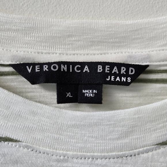 Veronica Beard Mason Striped Puff Long-Sleeve Baseball Tee Shirt Cotton Women XL - Picture 8 of 13